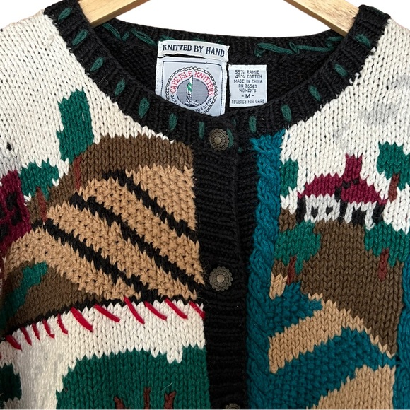 Vintage Cape Isle Knitters Farm Scene Sweater Size Medium - Picture 5 of 8